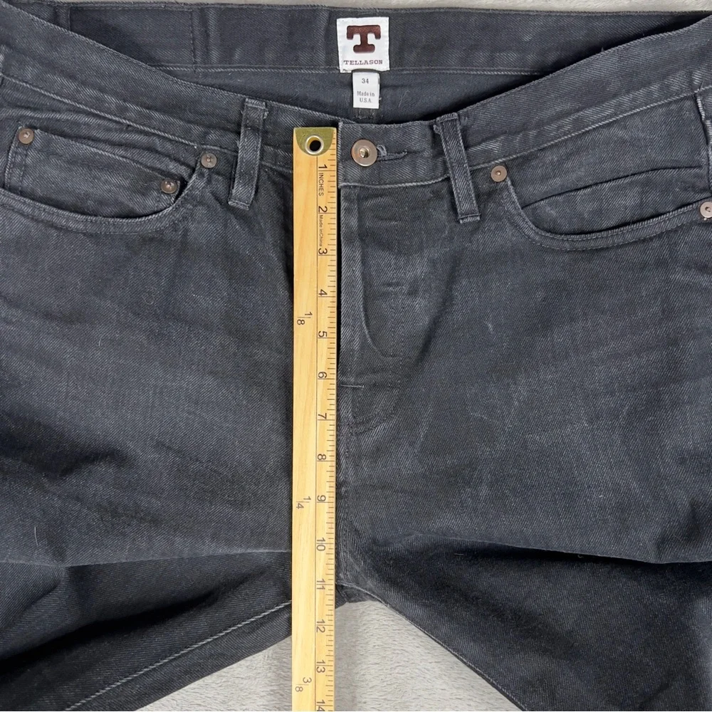 Tellason‎ Elgin Japanese Black Selvedge Jeans Men's 34x34 Slim Tapered 13.5 oz - Picture 11 of 16